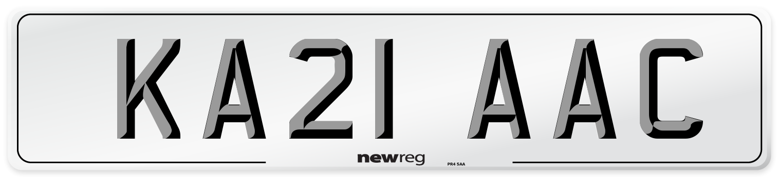 KA21 AAC Number Plate from New Reg
